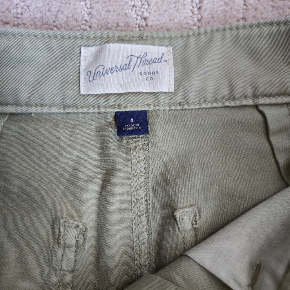 Mid-Rise Straight Wide Leg Relaxed Chino Pants Green 4 Sailor French Girl Clean - Picture 15 of 16